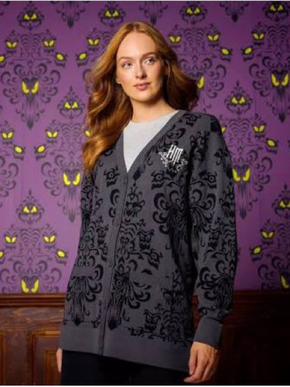 Disney’s The Haunted Mansion Her Universe gray cardigan sweater NWT